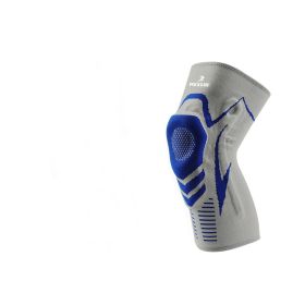 Color: Grey blue 1pc, Size: M-Hx18, Style:  - Outdoor fitness silicone sports knee pads