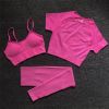 Color: Rose Red, style: B-S, Size:  - Yoga Set Of Exercise Seamless Women's Sportswear