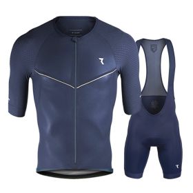 Color: Blue suit, Size: L - Professional Team Cycling Jersey, Black, Short Sleeve, Men, Summer Cycling Jersey, Breathable