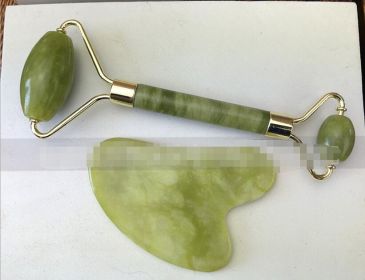 Color: Light green, Model: 1 set-Style1, style:  - Jade Roll Massager Relieves Facial Tension