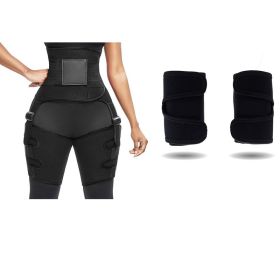 Color: Black set, Size: 2XL 3XL - Sports Waist Belt Adjustable One-piece Girdle Leg Straps