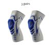 Color: Grey blue 3pc, Size: L-Hx18, Style:  - Outdoor fitness silicone sports knee pads