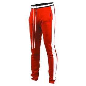 Color: Rood, Size: XXL - Men's casual leggings sport trousers