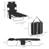 Outsunny Folding Beach Lounge Chair with Face Hole and Arm Slots, 5-level Adjustable Sun Lounger Tanning Chair with Pillow for Patio, Garden, Beach, P