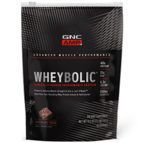 GNC AMP Wheybolic(TM) Protein Powder, Chocolate Fudge, 1.2 lbs, 40g Whey Protein