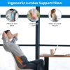 Lumbar Support Pillow For Office Chair Car Seat Home Dining Chair Soft Memory Foam Back Support Cushion With Vibration Washable Cover Elastic Strap Ba