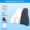 Lumbar Support Pillow For Office Chair Car Seat Home Dining Chair Soft Memory Foam Back Support Cushion With Vibration Washable Cover Elastic Strap Ba