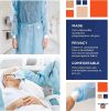 Blue Disposable Isolation Gown. 50 Pack Disposable Gowns Medical with Cuffs, Sleeves, Back Ties. 45 GSM SPP Disposable Medical Gowns for Women and Men
