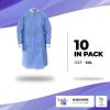 Disposable Lab Coats for Adults, Medium. Pack of 10 Blue SMS Knee Length Lab Coat Disposable. 60 GSM Disposable Coats Medical. Painting Lab Coat with