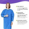 Disposable Lab Coats for Adults, Medium. Pack of 10 Blue SMS Knee Length Lab Coat Disposable. 60 GSM Disposable Coats Medical. Painting Lab Coat with