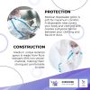 Disposable Isolation Gown, X-Small. Pack of 5 White PPE Gowns Disposable. 35 GSM SMS Medical Disposable Gowns with Sleeves. Medical Isolation Gowns Di