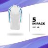 Disposable Isolation Gown, X-Small. Pack of 5 White PPE Gowns Disposable. 35 GSM SMS Medical Disposable Gowns with Sleeves. Medical Isolation Gowns Di