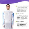 Disposable Isolation Gown, X-Small. Pack of 5 White PPE Gowns Disposable. 35 GSM SMS Medical Disposable Gowns with Sleeves. Medical Isolation Gowns Di