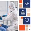 White Hazmat Suits, Large. Pack of 5 Waterproof MPP Disposable Coveralls with Hood, Boots, Elastic Wrists, Zipper. Tear Resistant 60 GSM Unisex Painte