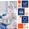 White Hazmat Suits, Large. Pack of 5 Waterproof MPP Disposable Coveralls with Hood, Boots, Elastic Wrists, Zipper. Tear Resistant 60 GSM Unisex Painte