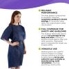 Medical Supply Disposable Isolation Gown X Large Size 10 Pack of Navy Blue 50 GSM Polypropylene Disposable Gowns Medical with Neck and Waist Ties Isol