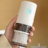 Portable Electric Grinder with Transparent Storage Bin USB Rechargeable Adjustable Coarseness Coffee Grinder Black