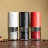 Portable Electric Grinder with Transparent Storage Bin USB Rechargeable Adjustable Coarseness Coffee Grinder Black