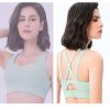 Sports Bra For Women Padded Support Criss Cross Strappy High Impact Quick-drying Bras For Yoga Exercise Athletic caramel colour L (57.5-62.5kg)