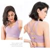 Sports Bra For Women Padded Support Criss Cross Strappy High Impact Quick-drying Bras For Yoga Exercise Athletic caramel colour L (57.5-62.5kg)