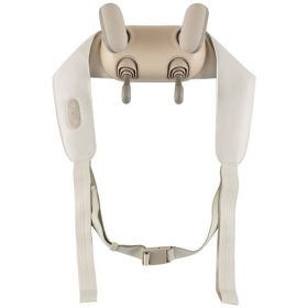 Neck Shoulder Massager with 2 Heat Levels for Pain Relief-Beige - Color: Beige