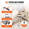 VEVOR Commode Chair, Bedside Commode with Padded Seat, Drop-Down Arms, 7-Level Adjustable Height, 5.8L Removable Bucket, Easy to Assemble