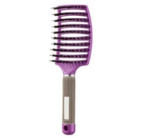 Hairbrush Anti Klit Brushy Haarborstel Women Detangler Hair Brush Bristle Nylon Scalp Massage Teaser Hair Brush Comb (Brush-Quantity: Brush-2pc, Color: Purple)