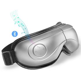 VEVOR Heated Eye Massager Eye Care Device 5 Modes Bluetooth Music 180° Foldable (Control Type: Push-button, Color: Light gray)