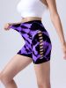 Women's Tie-dye Side Bow Hollow High Waist Hip Lifting Sports Fitness Yoga Shorts